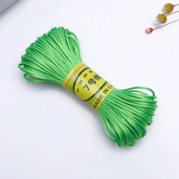 Light green 20m Аксессуары для детских прорезывателей, 20 м, прорезыватель, ожерелье, шнур, сделай сам, для ювелирных изделий, подвески, ожерелье, кулон, инструмент, 1,5 мм, ручная вязка, шнуры, Шелковый Канат - Цвет: Light green 20m