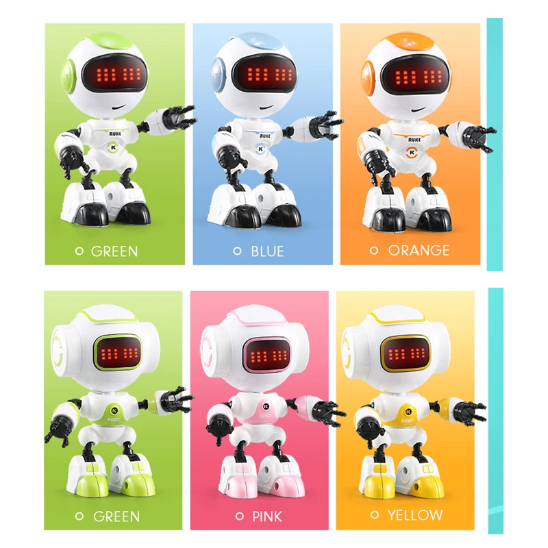 JJRC R8 робот жест Мини Смарт озвученные умные Светодиодные глаза RC DIY Роботы Синий