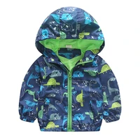 autumn boys girls jacket coats dinosaur kids hooded jacket active toddler boy windbreaker cartoon sport outwear for children