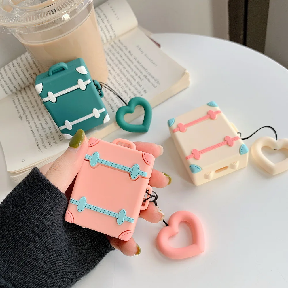 Модный квадратный чемодан дизайн защитный силиконовый Bluetooth беспроводной чехол