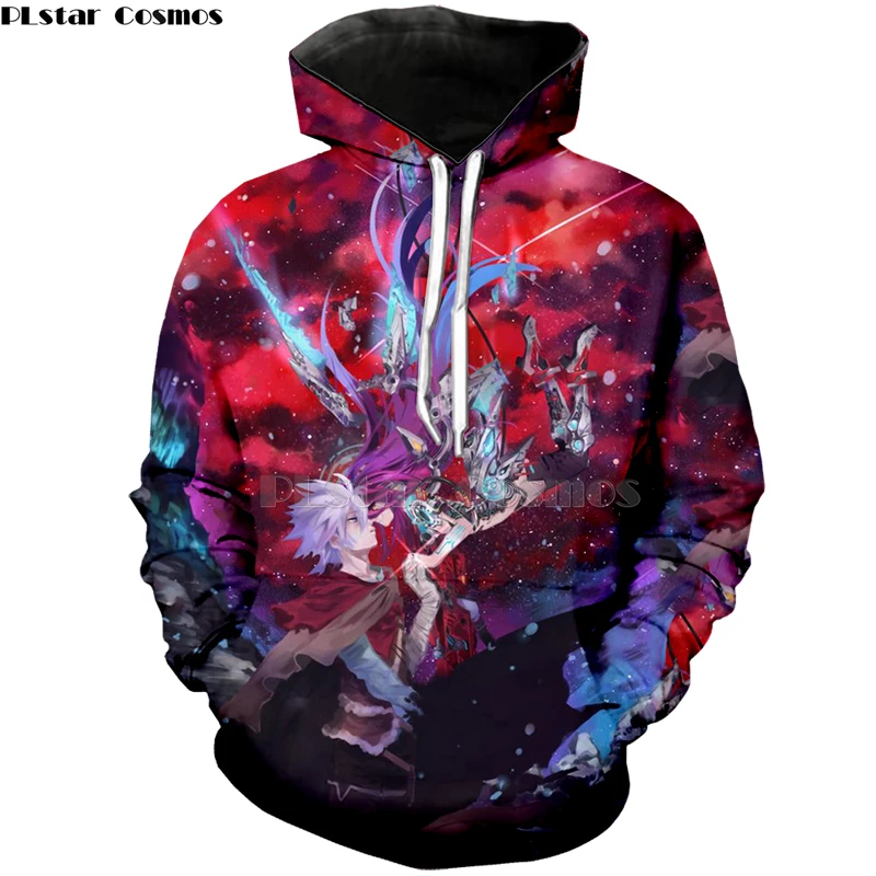 Толстовка с капюшоном PLstar Cosmos No Game Life фиолетовые крутые Аниме толстовки 3d свитшот
