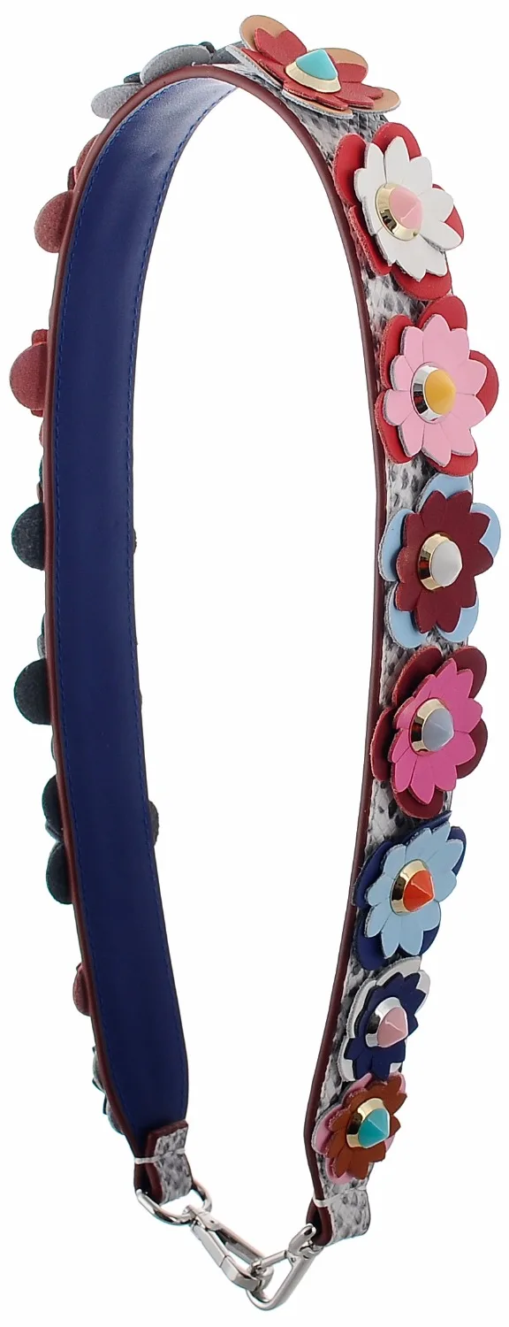 Genuine Leather Flower Women Shoulder Strap Rivet Design Handle For Bag Famous Brand Accessorie z1058 | Багаж и сумки