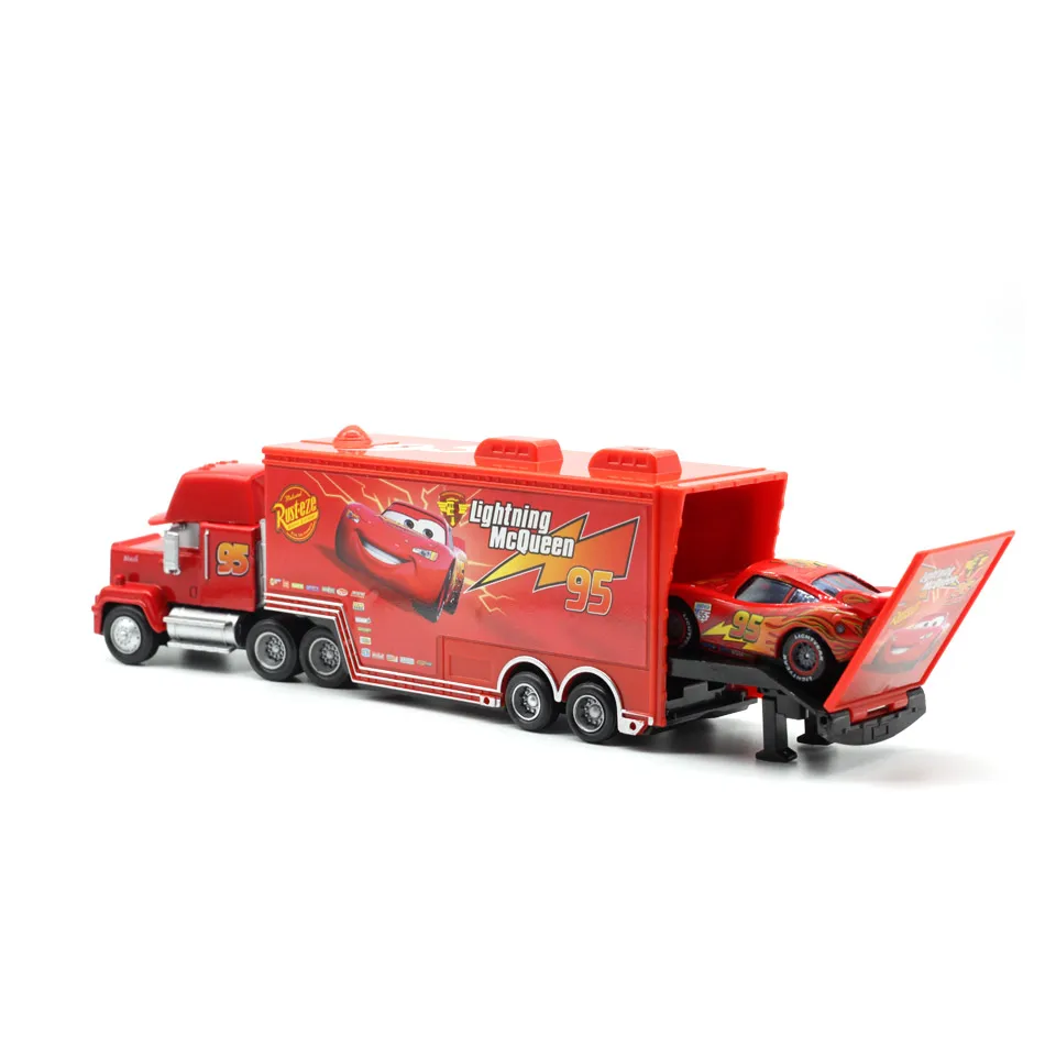 Disney Тачки No.95 McQueen Mack грузовик дядя литья под давлением игрушечный автомобиль 1:55