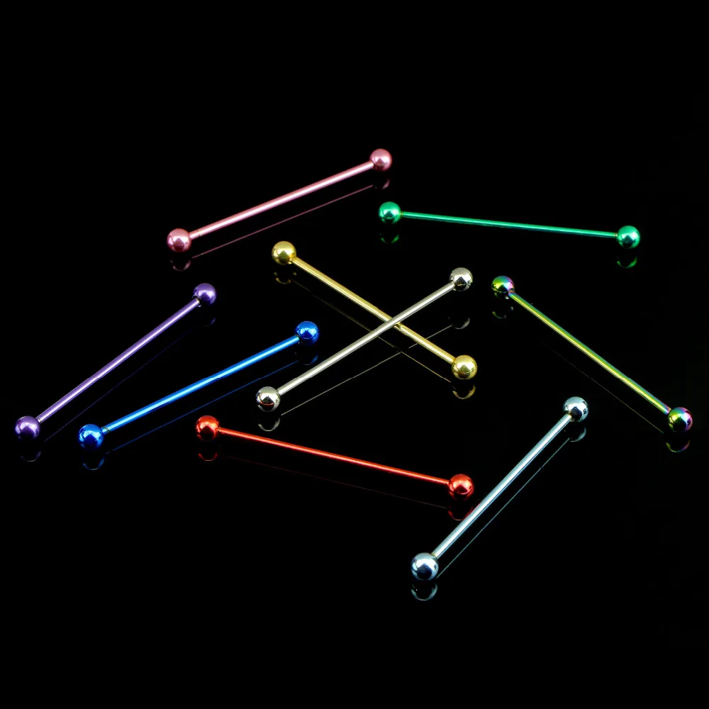 1 шт. стальные анодированные Промышленные Штанги длинные серьги пирсинг Бар леса