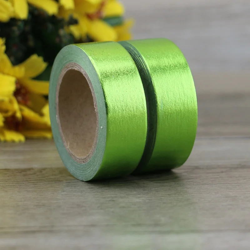 2 шт./лот 10 м/roll Зеленая мята сплошной фольги васи ленты DIY украшения записки