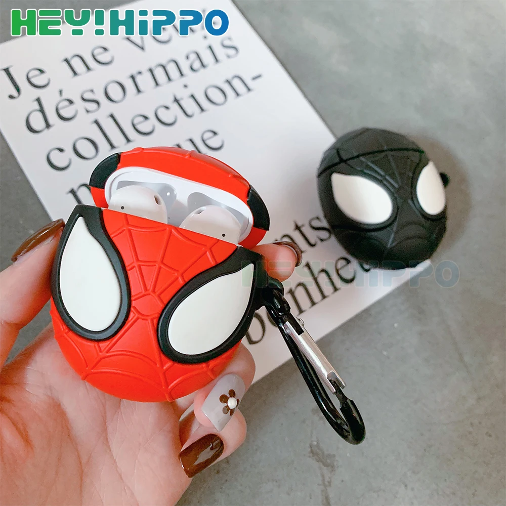 Чехол для наушников Airpods с человеком пауком силиконовый чехол airpods2 Мстители