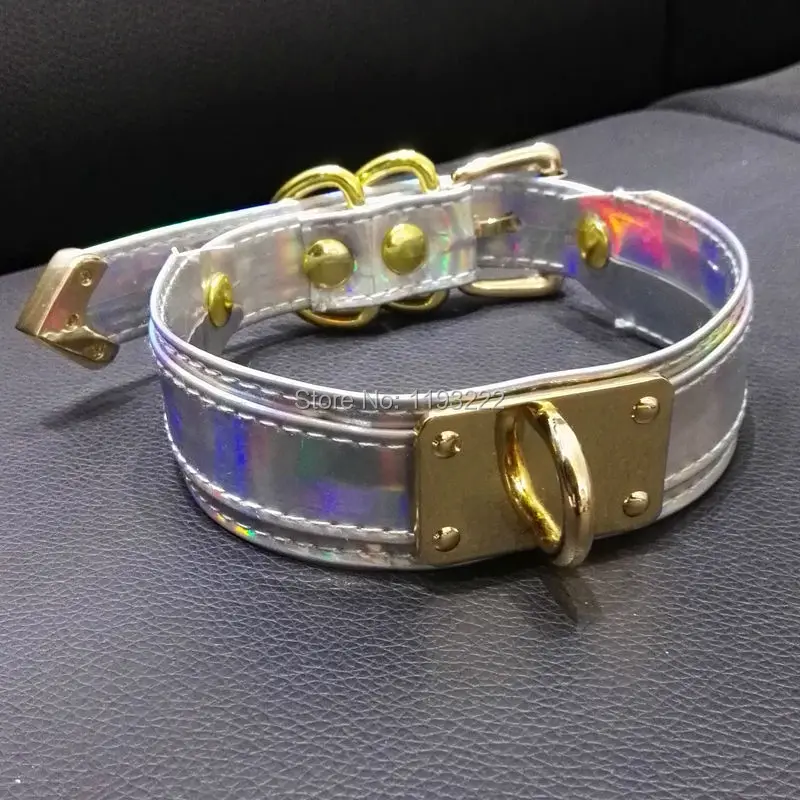 Ручная работа панк готический голографический чокер замок с медальоном Лазерная