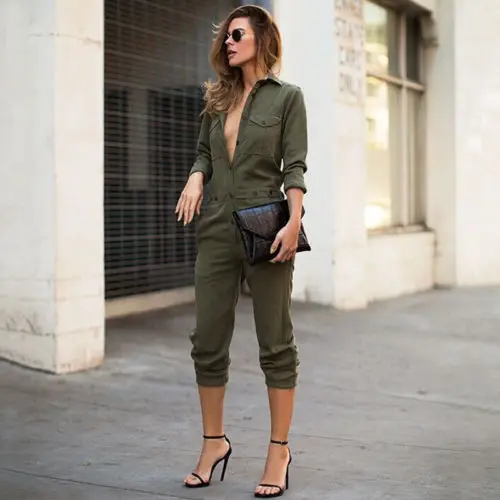 

Women Rompers Off Shoulder Playsuit Bodycon Long Sleeve Jumpsuit Romper Solid Spring Pocket