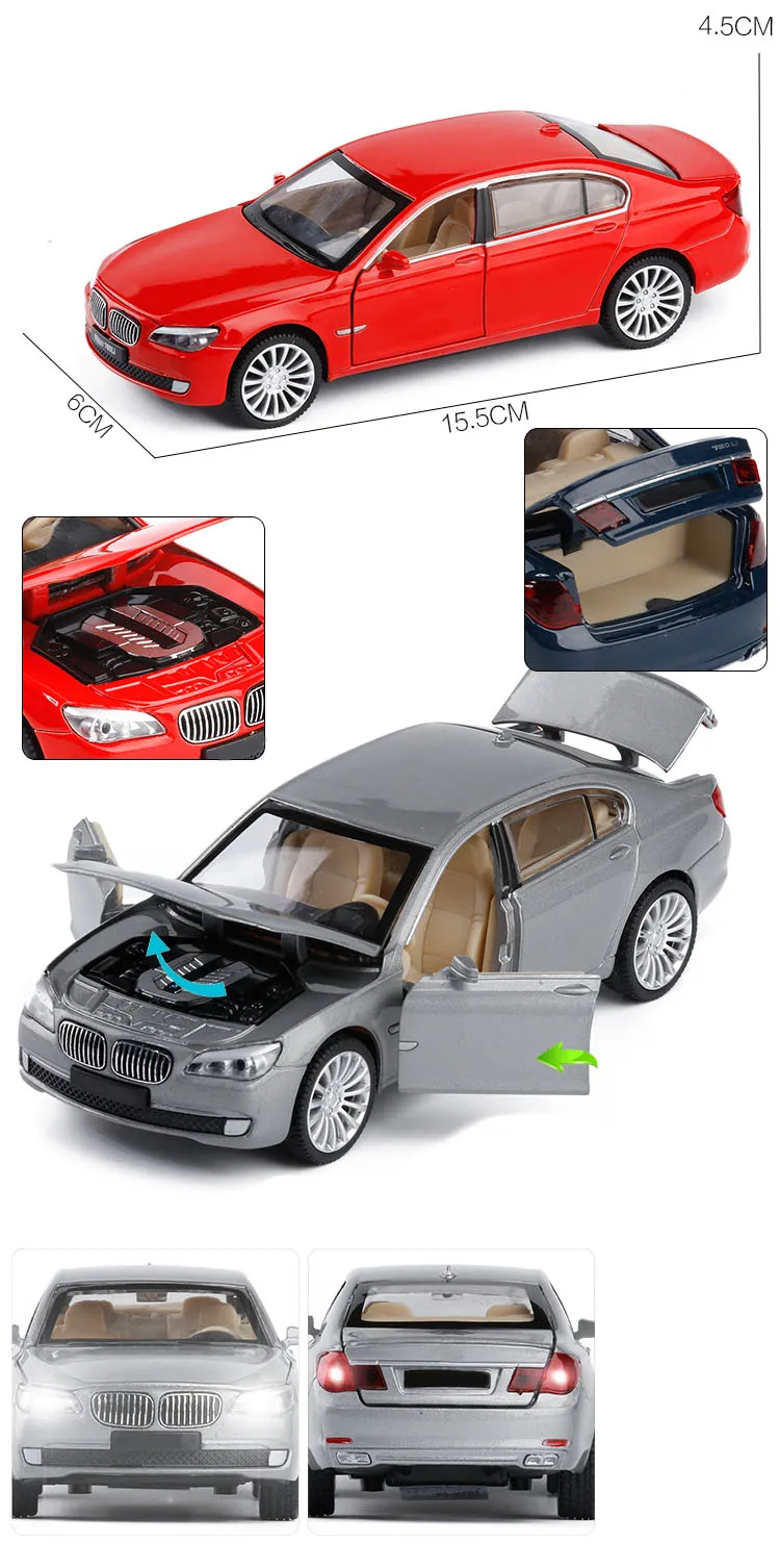 Высокая имитация 1:32 760Li Coupe модель автомобиля из сплава игрушечный автомобиль оттягивающийся подлинный лицензионный детский коллекционный подарок