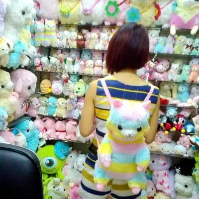Candice guo плюшевая игрушка мягкая кукла мультяшное животное радуга рюкзак alpacasso Alpaca