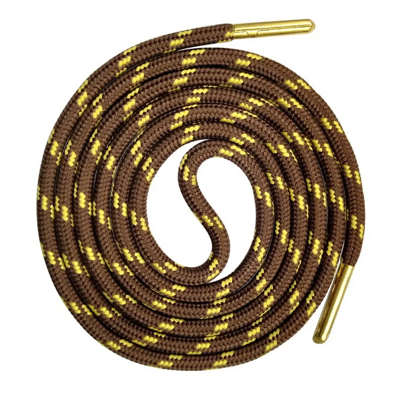 16 Coffee Yellow JUPHAIR дешевый золотистый металл кончик круглые шнурки подходят для всех видов спорта бег скалолазание шнурки для обуви волнистые точки полосатый полиэстер шнурки - Цвет: 16 Coffee Yellow