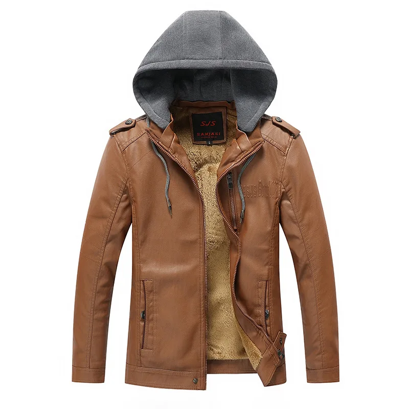 

Loldeal Men Hooded Drawstring Plus Velvet Pockets Zipper Coat Jacket