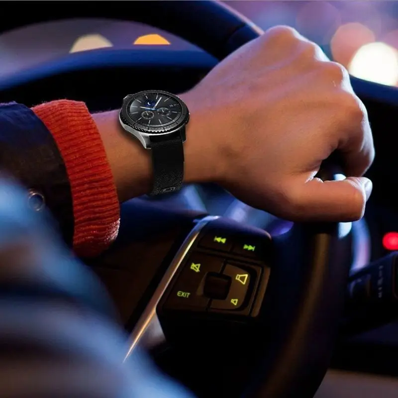 Удобный нейлоновый и кожаный ремешок для samsung gear Sport/Galaxy Watch 42 мм/для Garmin Vivoactive 3/Ticwatch 2/E