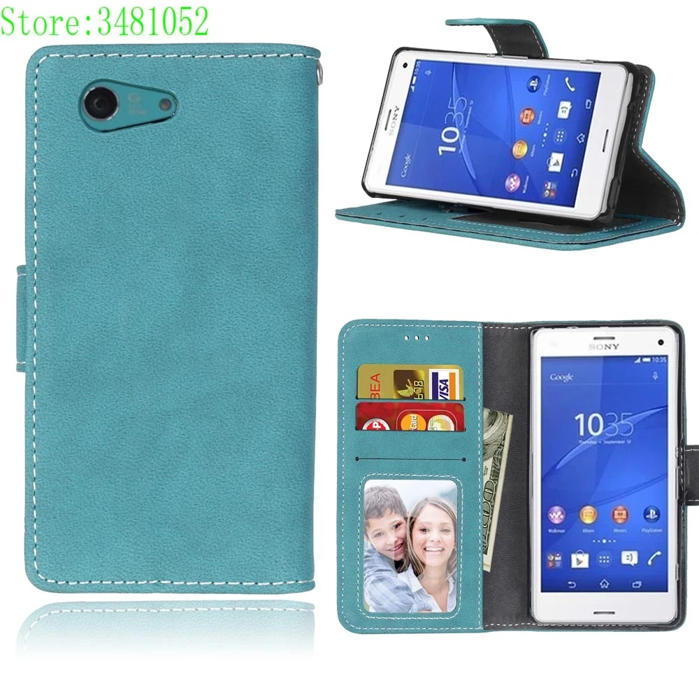 Flip Case for Sony Xperia Z3 Compact D5833 D5803 Leather Cover Wallet mini SO-02G Mobile phone bag | Мобильные телефоны и