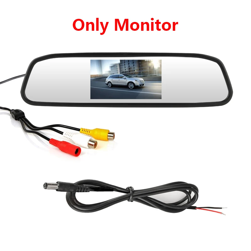 Only Monitor Jansite 4,3 дюймов Автомобильный монитор TFT lcd белый автомобильный монитор заднего вида парковочная система заднего вида для ночного видения светодиодный камера заднего вида - Цвет: Only Monitor