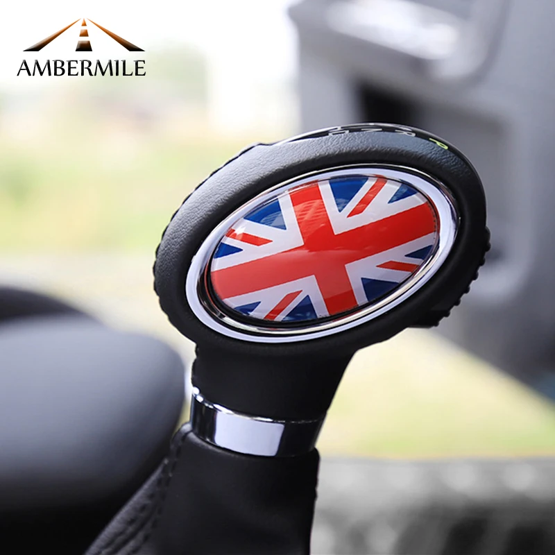 

AMBERMILE 3D Car Gearshift Lever Knob Covers Stickers Decals Decoration for Mini Cooper F54 F55 F56 F60 Accessories Car Styling