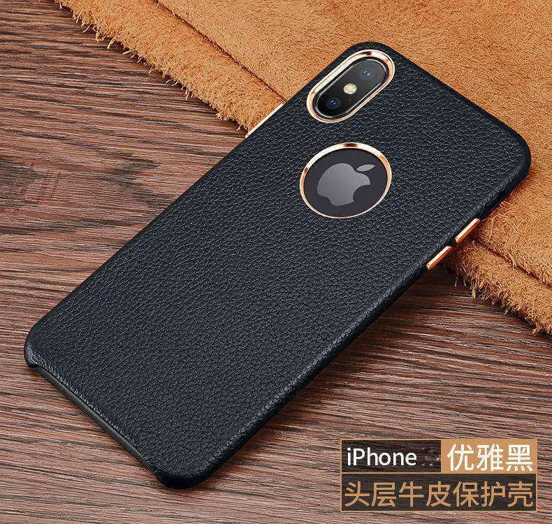 Для iphone XS Max чехол Роскошный тонкий мягкий из натуральной яловой кожи защитный задний Чехол для телефона для iphone XR X 8 7 6 6S Plus Capa - Цвет: 1