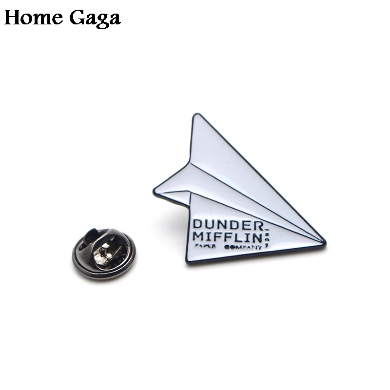Homegaga офис Дандер mifflin Бесконечность бумага Самолет цинк галстук булавки броши