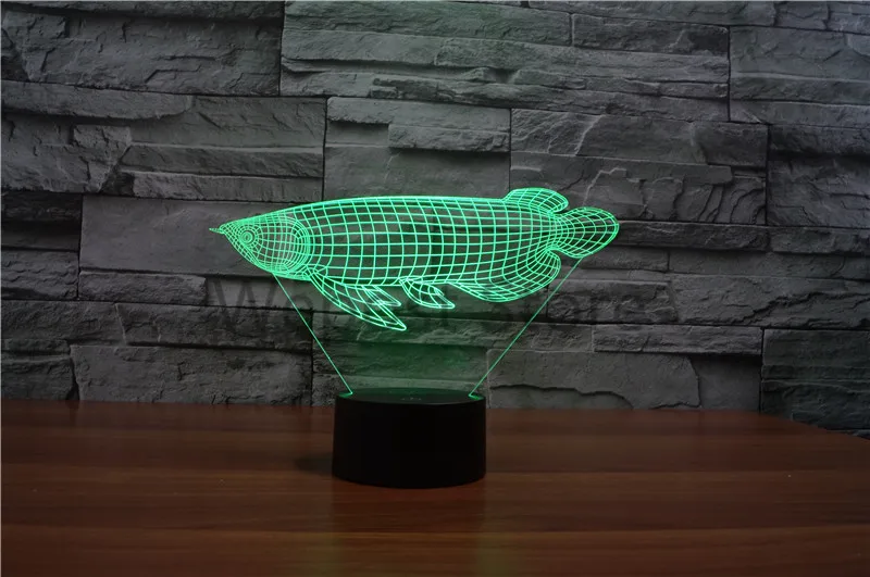 3D моделирование рыбы визуальный светодиодный ночник Lucky Arowana настольная лампа