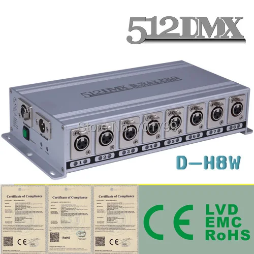 8-полосный сплиттер DMX Вход AC110V/AC220V 2 входа до 8 выходов | Лампы и освещение