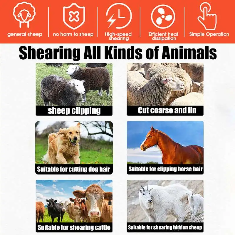 1000W 220V 2400R/Min Electric Shearing Clipper Shear Sheep Goats Alpaca Shears Pet Hair Shearing Machine Cutter Wool Scissor