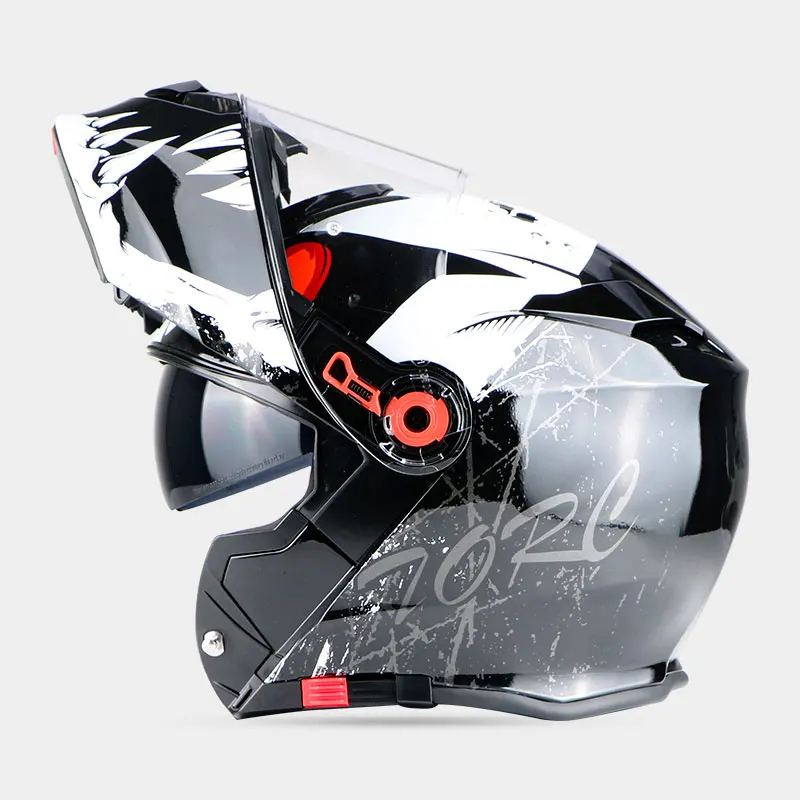 TORC moto rcycle шлем флип-ап шлем мото rbike moto rcross Полный лицевой шлем capacete cascos para moto ECE T271 гоночный шлем - Цвет: WHITE -  MONSTER