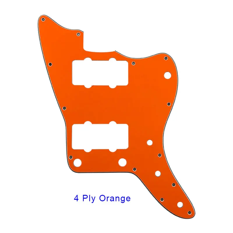 4 ply orange Pleroo аксессуары для гитары накладки с 13 винтами для Jazzmaster гитары без верхней кнопки управления best качество Замена - Цвет: 4 ply orange