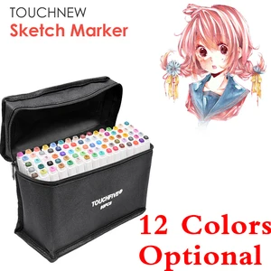 TOUCHNEW 12 цветов Набор двусторонних эскизных художественных маркеров на спиртовой основе маркеры для рисования манги