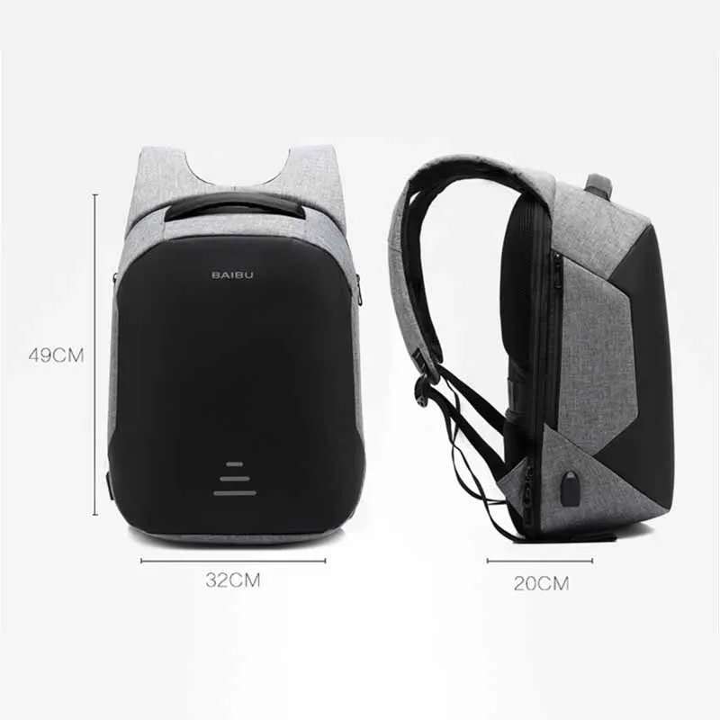 

New Men 15.6 Laptop Backpack Anti Theft Travel Backpack USB Charging Women School Notebook Bag Oxford Waterproof Backpack 1913