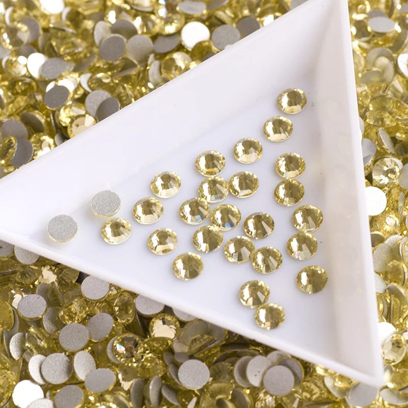 YANRUO Jonquil желтые стеклянные камни без горячей фиксации Flatback Strass для ногтей DIY