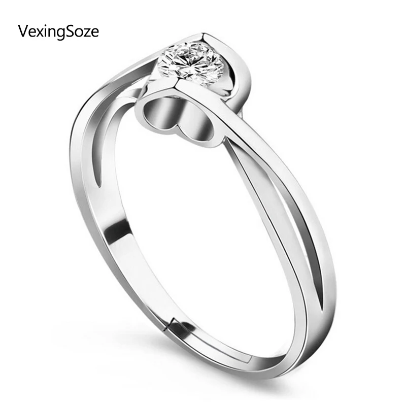 Женское кольцо в виде короны сердечко серебряного цвета форме ангела аксессуары