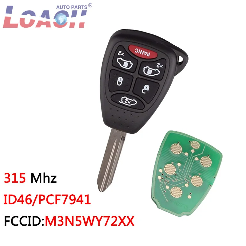 

Remote Car key 5+1Buttons For Chrysler M3N5WY72XX 315Mhz For Dodge Grand Caravan Chrysler 300 Town & Country Car keys