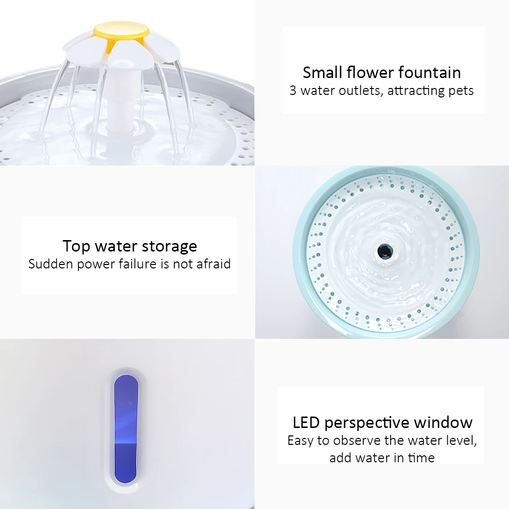 Автоматический фонтанчик с водой для кошек светодиодный бесшумный