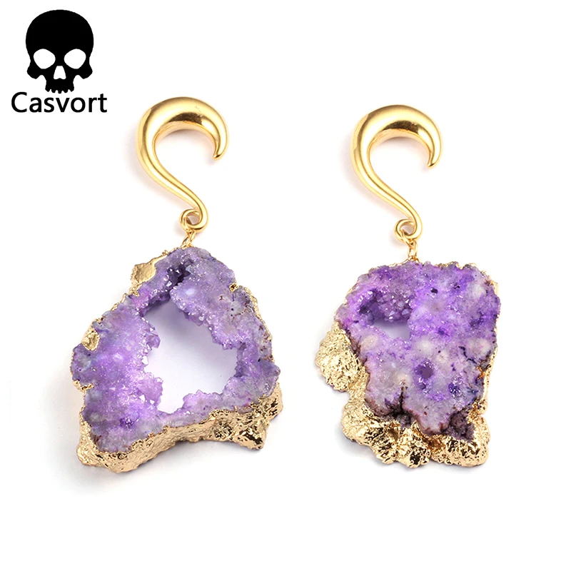Casvort 2 шт. Новое поступление затычки для ушей из драгоценных камней Висячие