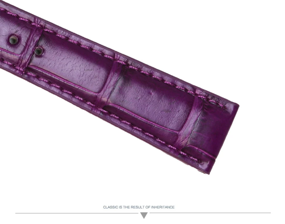 Pesno подходит для Зенит капитан женские часы ремешок из кожи аллигатора Ремешок 17 мм Красивые фиолетовые часы аксессуары