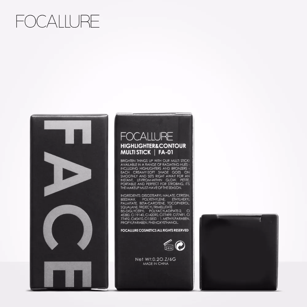 Focallure 6 цветов Блестящий хайлайтер палочка по всему мерцающий подсвечивающий