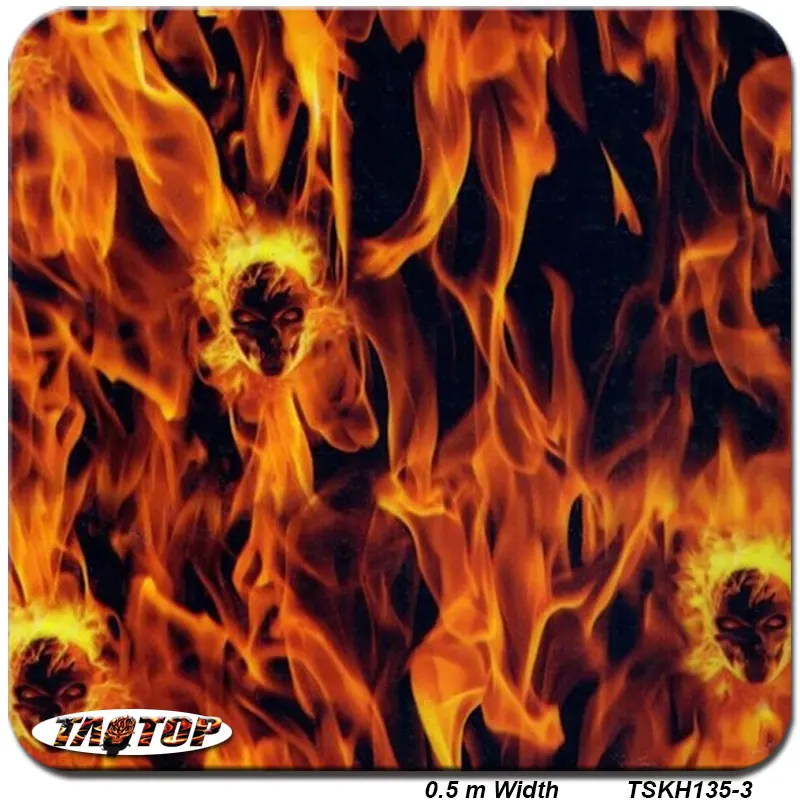 Высококачественная фотопленка с изображением оранжевого пламени черепа