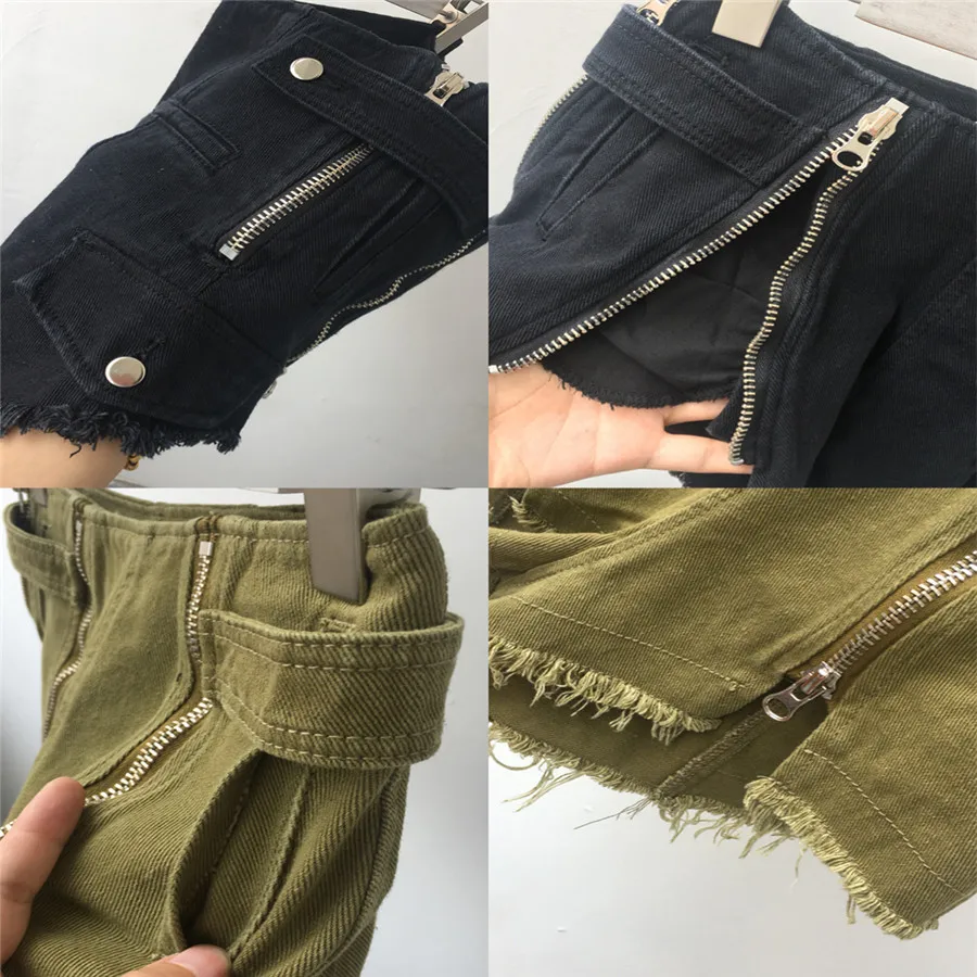 

2019 SUMMER Women Tassel Hot Short WIDE LEG Zipper Open Crotch Sexy Denim Booty Sexy Jeans Shorts H173