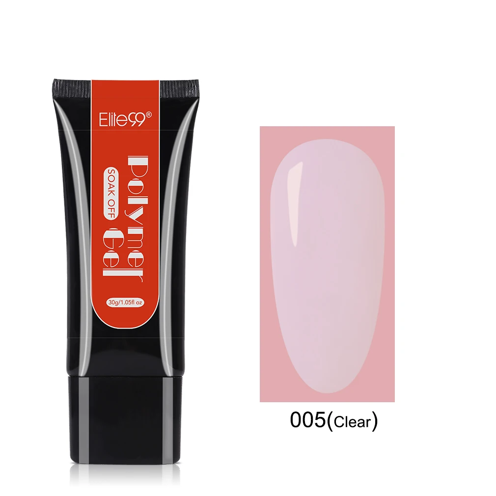 005 Elite99 30 г полигель для ногтей акриловый полигель прозрачный УФ светодиодный гель для наращивания ногтей - Цвет: 005