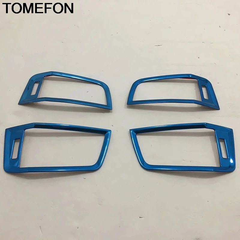 TOMEFON For Skoda Karoq 2017 2018 2019 Front Air Condition Control AC Vent Outlet Cover Trim Interior Accessories StainlessSteel |