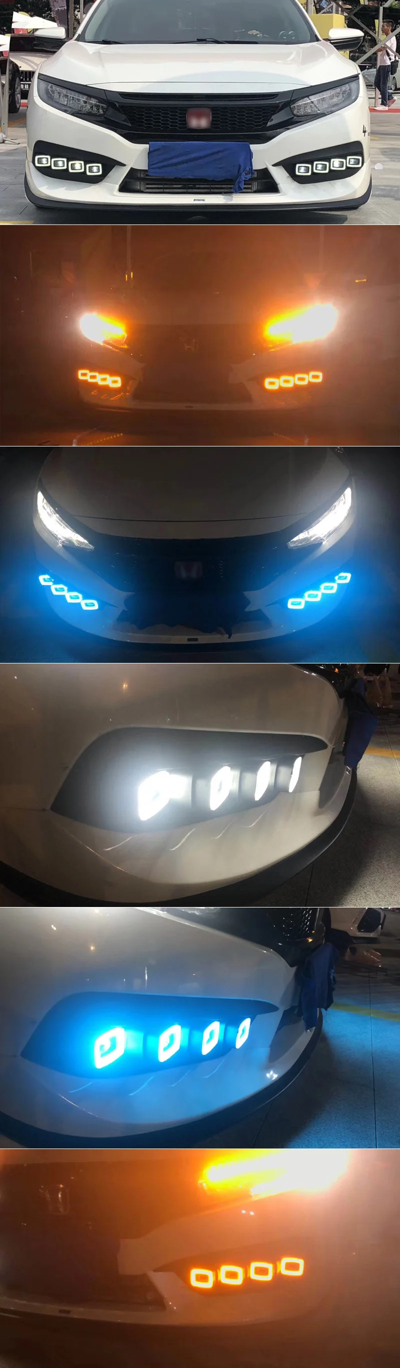 Для Honda CIVIC 10th~ No-error дневные ходовые огни светодиодный DRL противотуманная фара Вождение лампа автомобиль Стайлинг