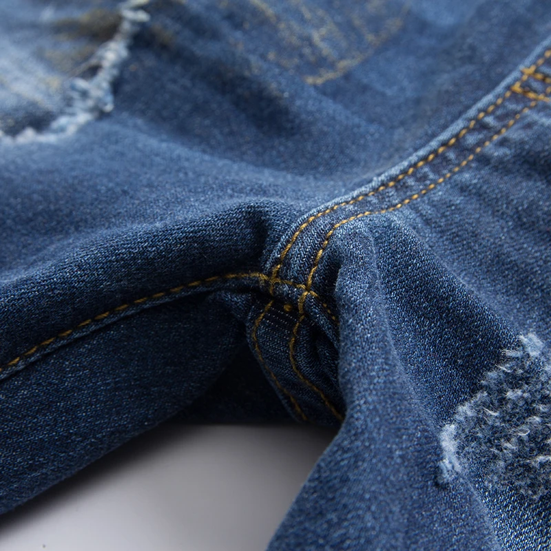 Ujar мальчиков повседневные Модные Винтажные Джинсы отверстие и царапин крутые