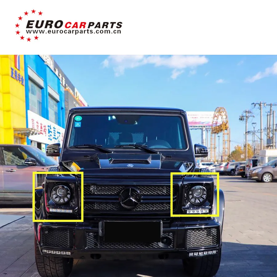 G класса w463 G63 g65 G500 головной светильник крышка с светодиодный светильник s светодиодный дневные ходовые светильник S для w463 G63 G65 G500 4*4 светодиодный рабочий светильник