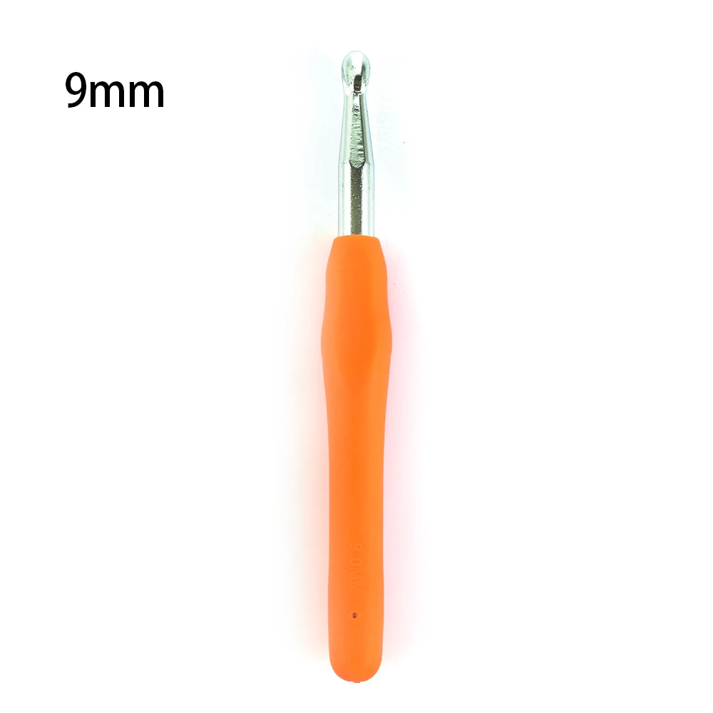 9.0mm 2,0-10 мм алюминиевые спицы для вязания Мягкая рукоятка с эргономичной ручкой крючок для вязания вплетать в пряжу спицы для вязания своими руками - Цвет: 9.0mm