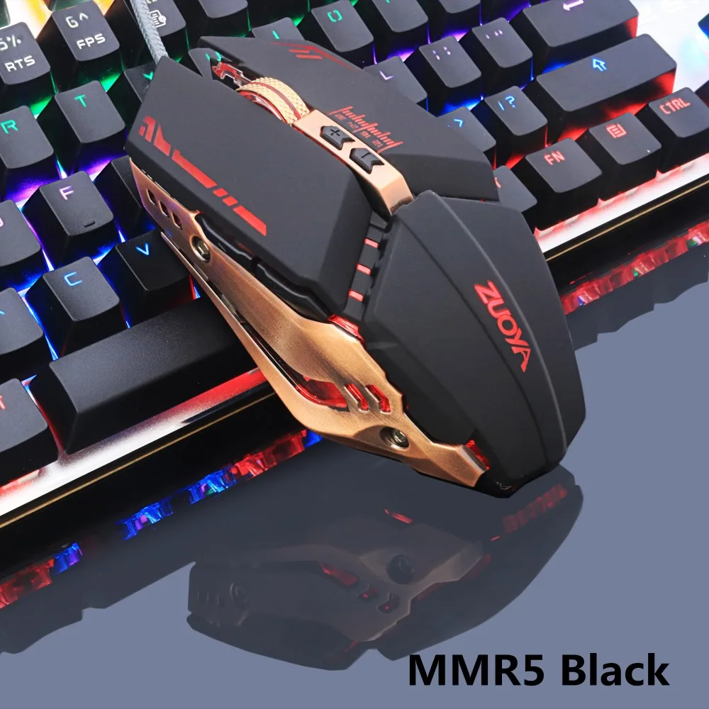 ZUOYA профессиональная геймерская игровая мышь 8D 3200 dpi Регулируемая Проводная оптическая светодиодный мышь для компьютера USB кабель мышь для ноутбука ПК - Цвет: MMR5 black