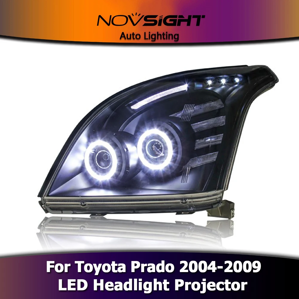 NOVSIGHT 2 шт. 12 В Авто светодио дный фары проектор DRL свет для Toyota Prado 2004 2009|Фара авто в