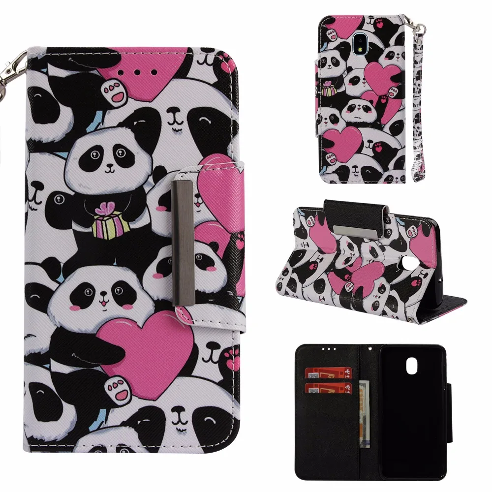 3D patterns flip cover for Samsung j7 2018 case PU Leather Flip Folio Phone Case with card pocket | Мобильные телефоны и