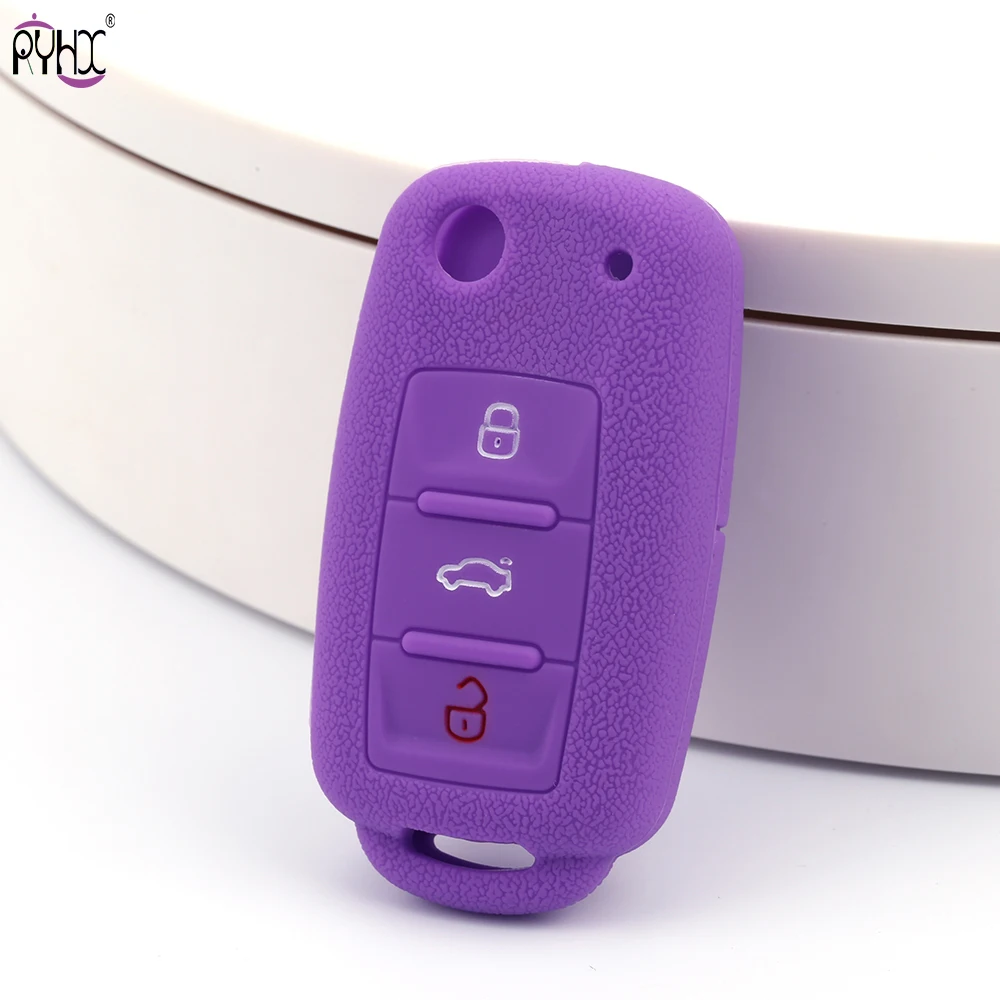 Силиконовый 3 автомобильный ключ с кнопкой чехол для сиденья Ibiza Leon TOLEDO Mii Altea Cordoba