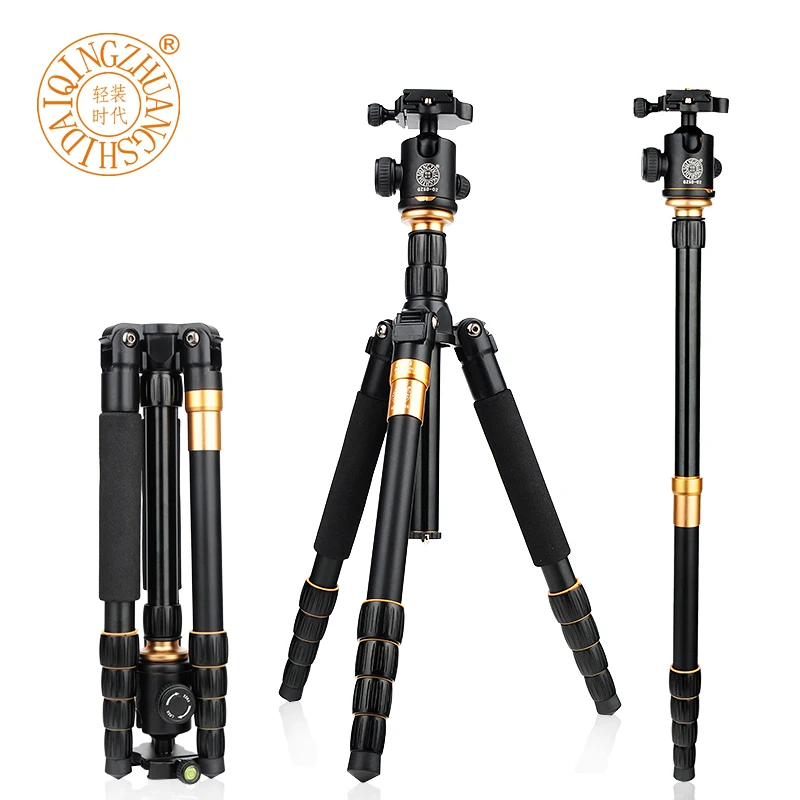 

DHL Professional Magnesium Aluminium Tripod & Monopod Q666 Pro For DSLR Camera / Portable Traveling Tripod Max load to 15kg