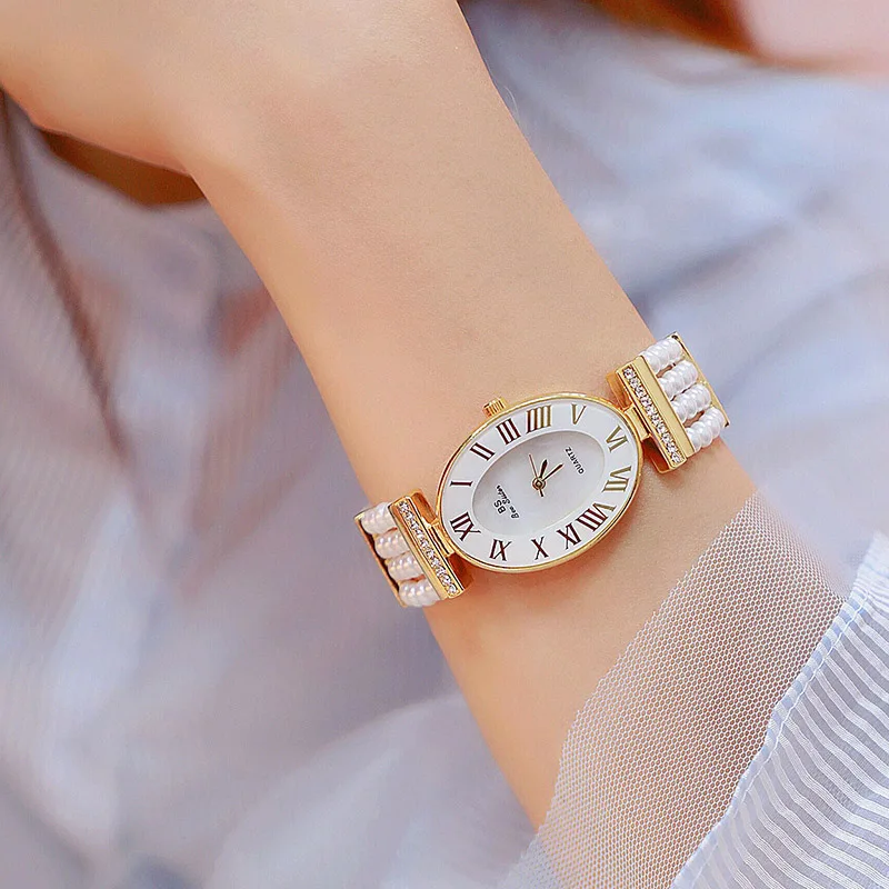 

New Arrival Women Watches Montre Top Brand Pearl Bracelet Fashion Dress Watches Ladies Wristwatch Relogios Femininos saat